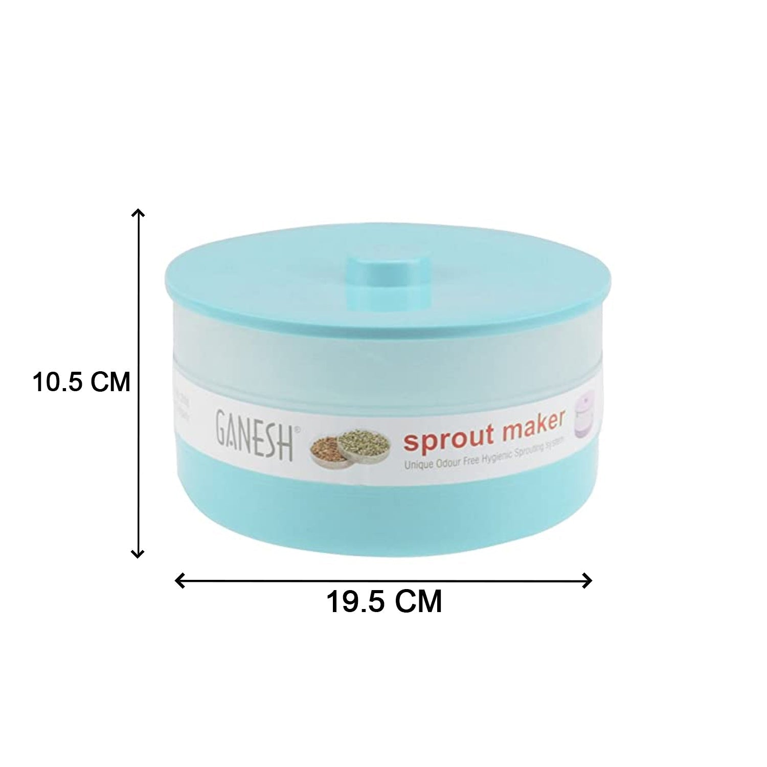 Ganesh sprout maker, bean bowl 1800 ml, shown from various angles. Ganesh sprout maker, bean bowl 1800 ml, shown from various angles.